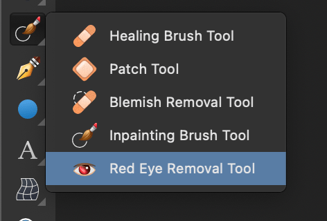 Red Eye Removal Tool Affinity Photo