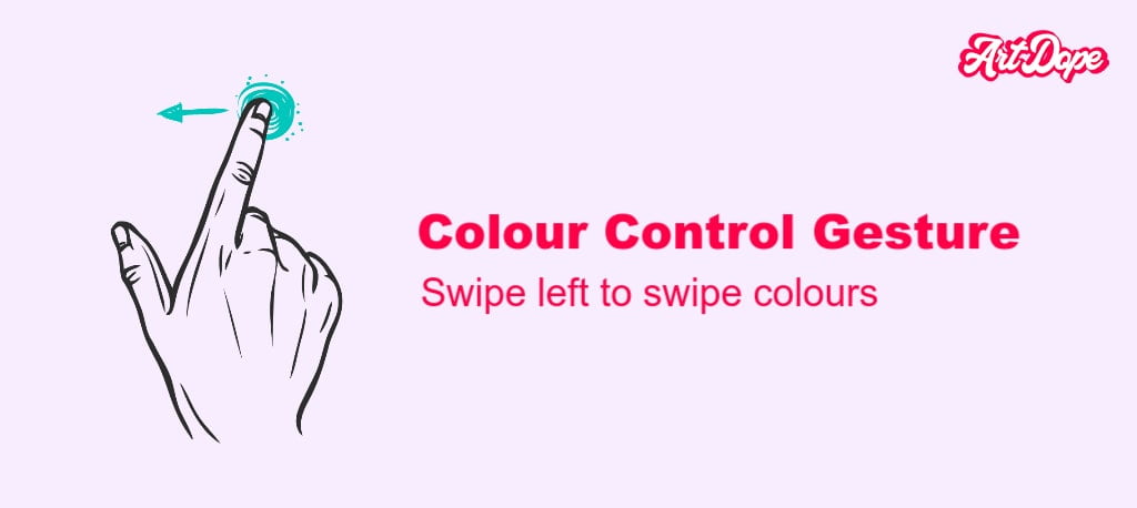 Colour control gesture to swipe colors
