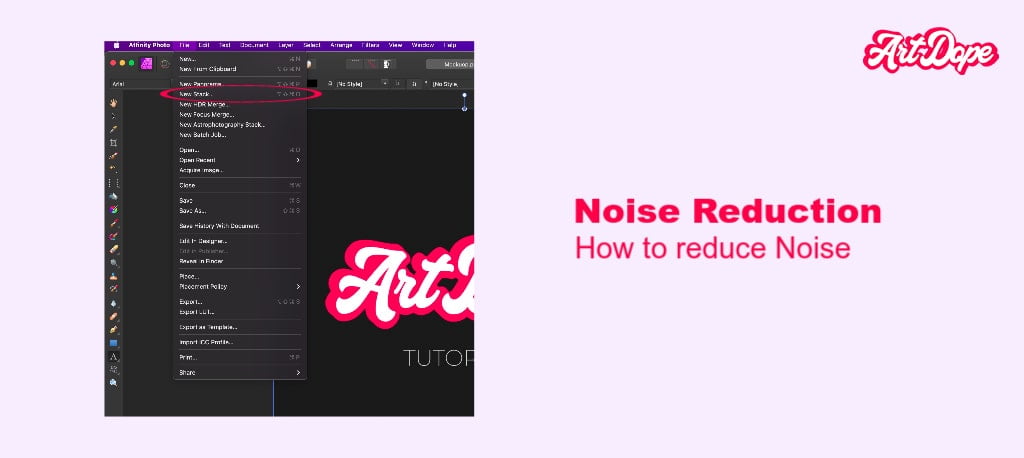 Aligning and Stacking in Affinity Photo: Reduce noise