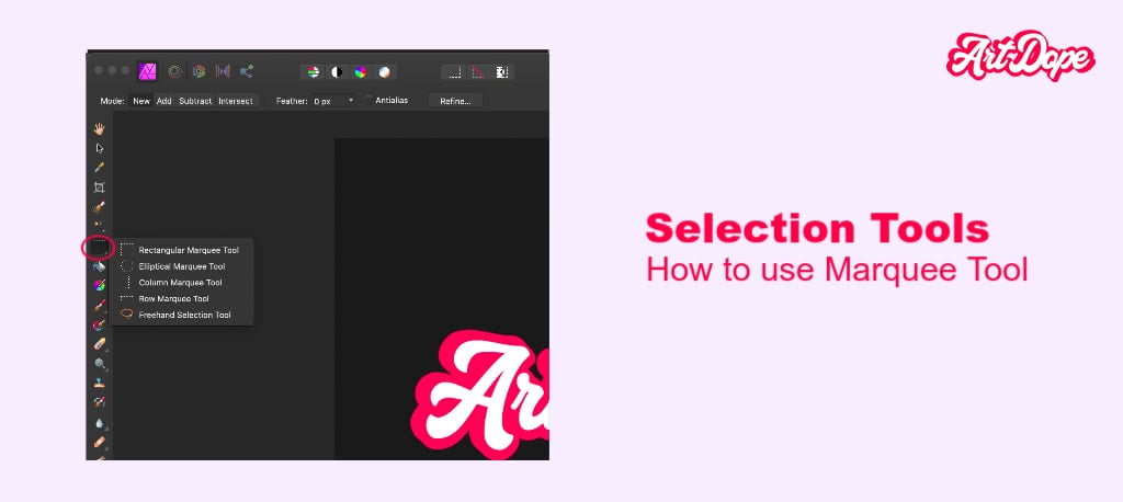 Selection Tools 101 | A Complete Affinity Photo Guide: Marquee Tool