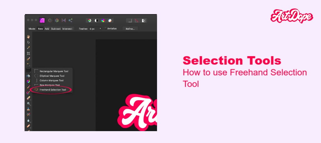 Selection Tools 101 | A Complete Affinity Photo Guide: Freehand selection tool
