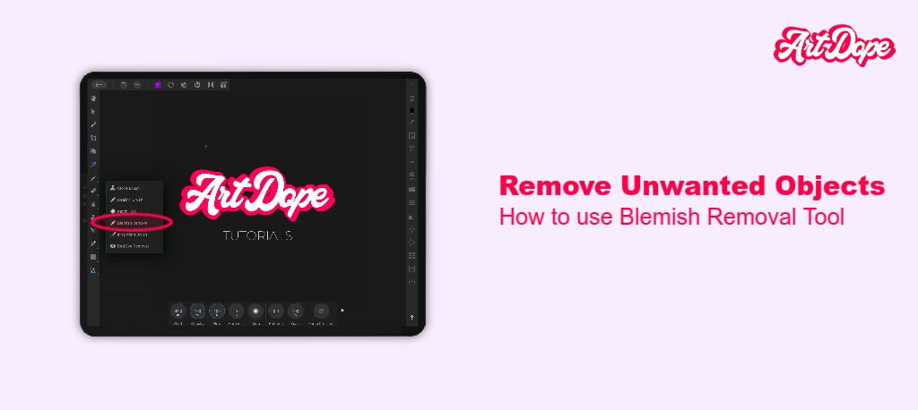 Remove Unwanted Objects in Affinity Photo iPad: Blemsih Removal Tool