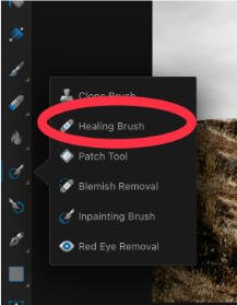 Healing brush tool location Affinity Photo iPad