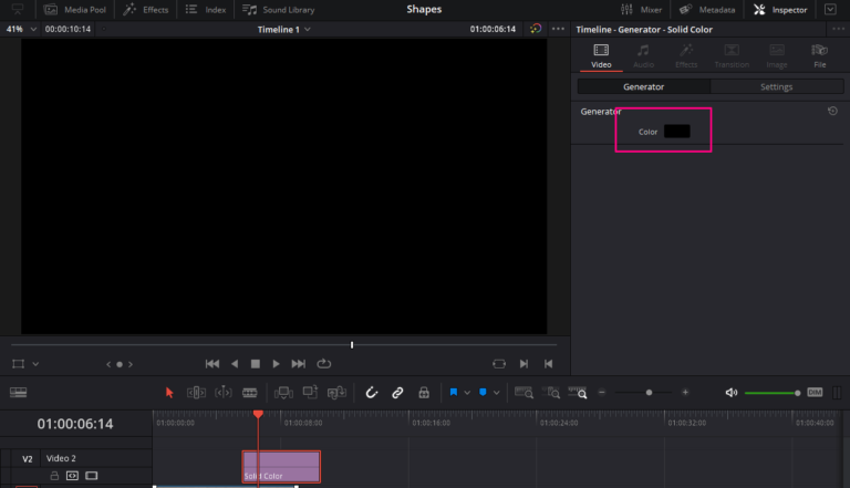 davinci resolve add black background