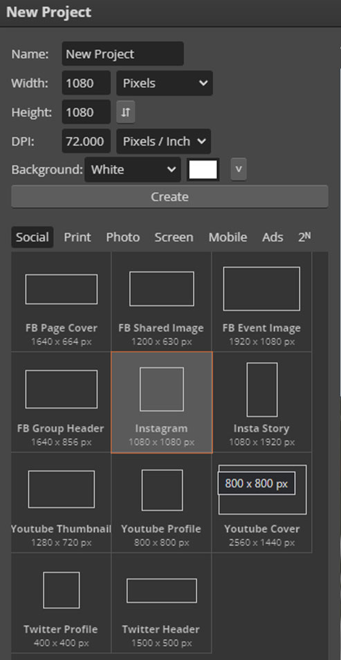 Photoshop template in photopea