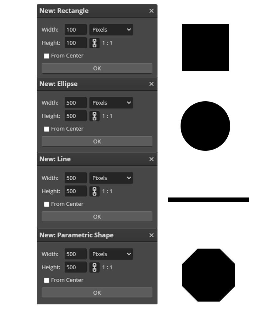 Draw shapes In Photopea