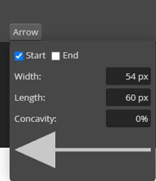 Draw arrow In Photopea