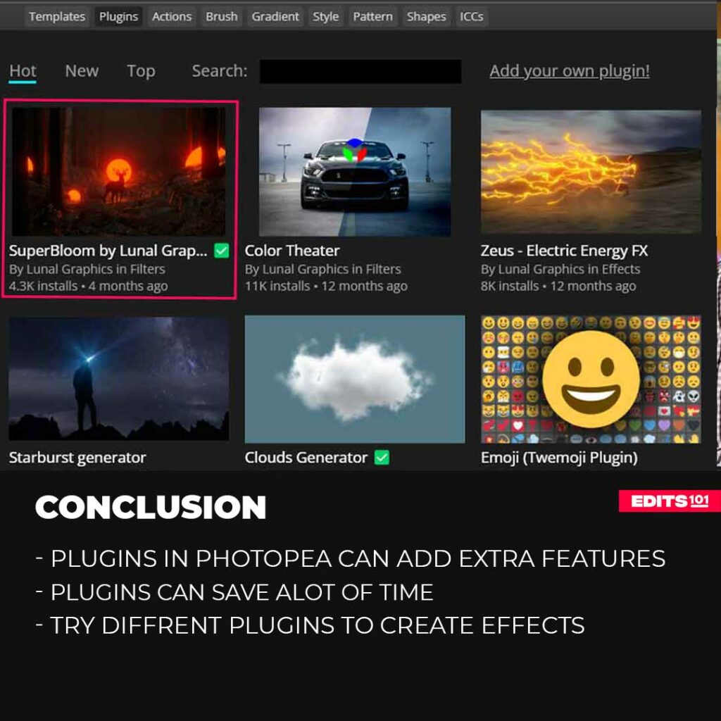 Plugins in photopea conclusion