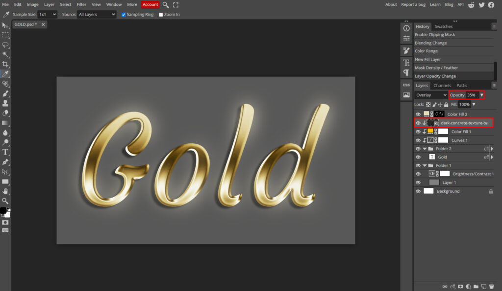 Creating Gold Text Effect in Photopea: A Beginner's Guide