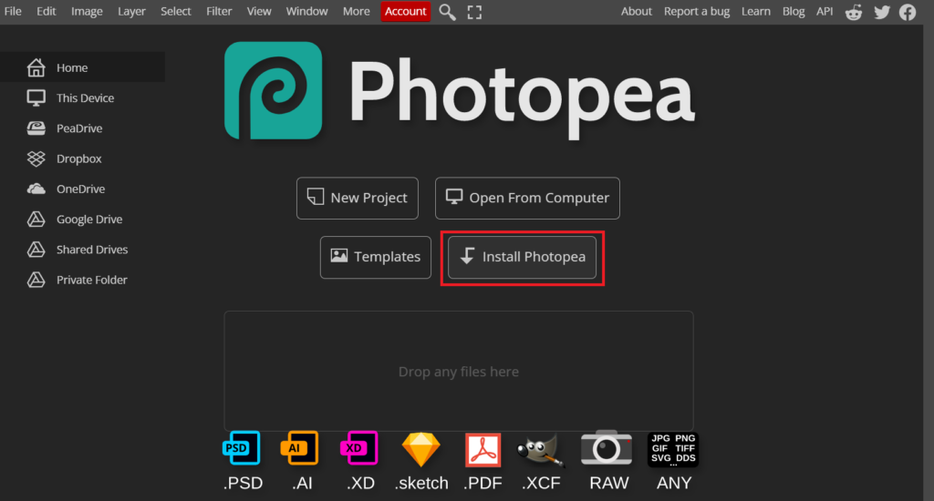 How to install photopea?