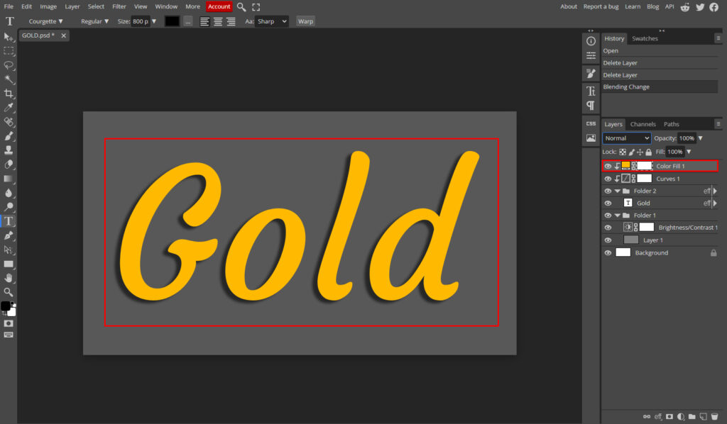 Creating Gold Text Effect in Photopea: A Beginner's Guide