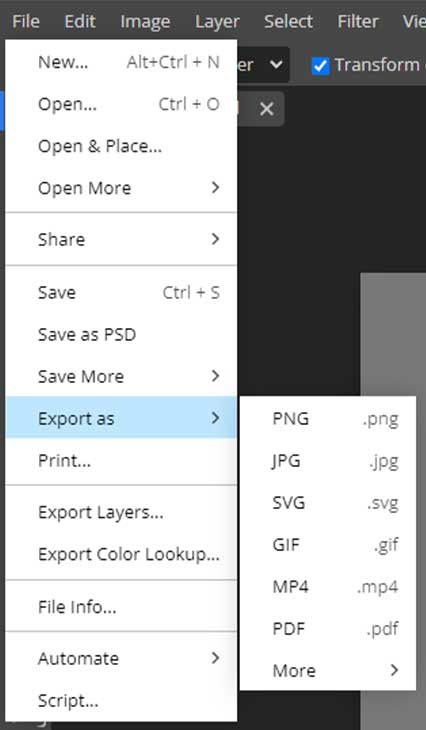 Export double exposure effect in photopea result tutorial