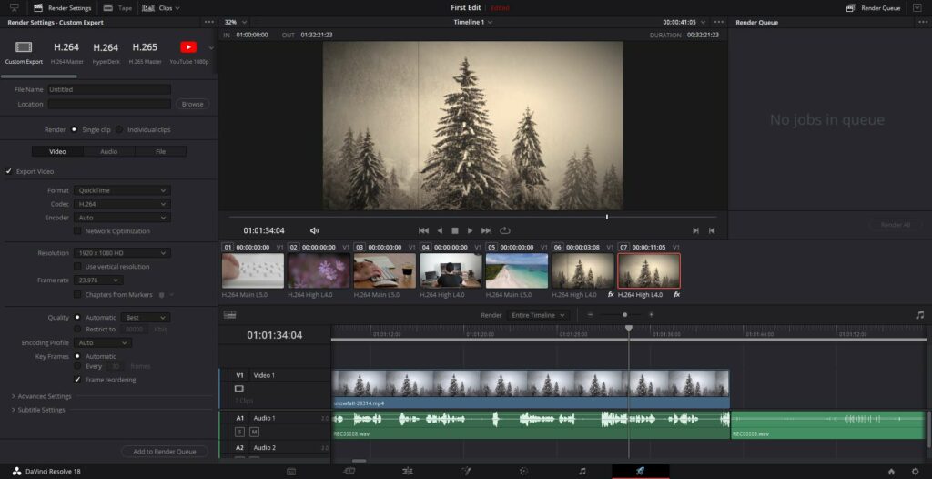 Export Page Overview In Davinci Resolve