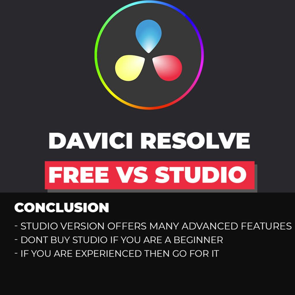 davinci resolve studio vs free