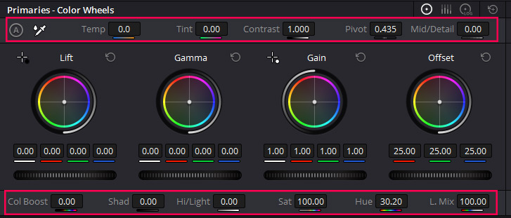 Additional color options  in Davinci Resolve