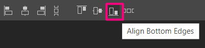 Icon for Align Bottom Edges in photopea