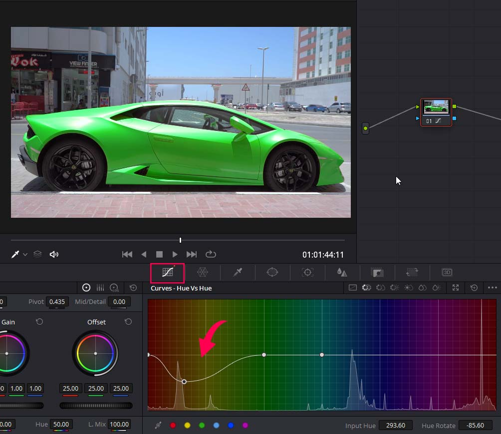 Changing color in Davinci Resolve