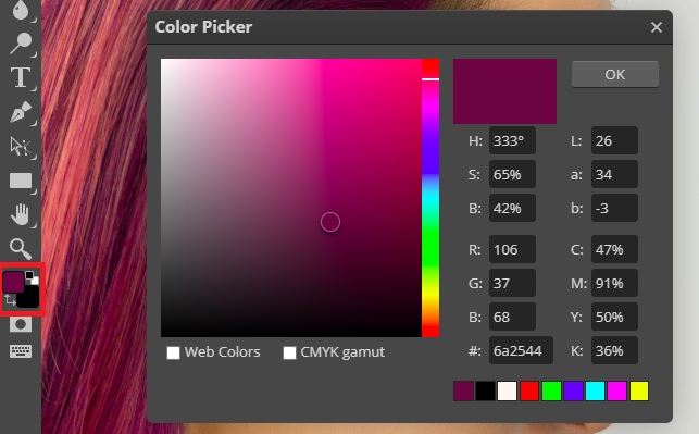 Color Picker in Photopea