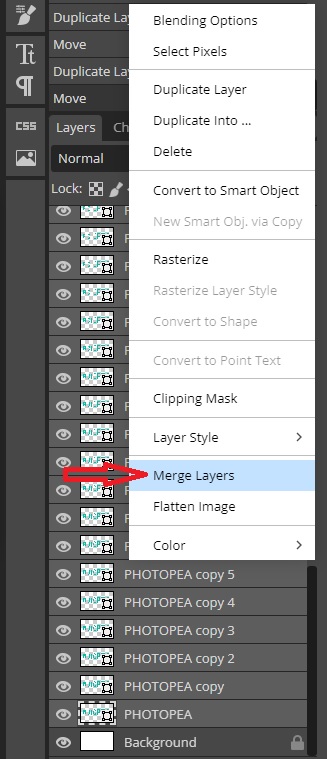 Merge Layers in Photopea
