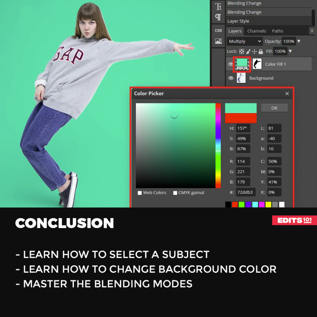 change background color in Photopea