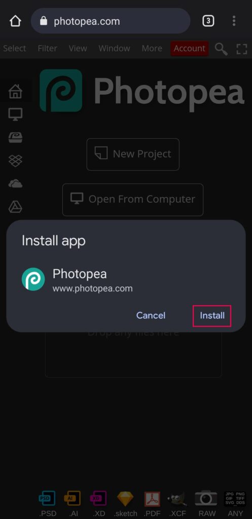 How to install photopea on android?