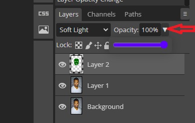 layer opacity in Photopea