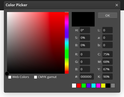 color picker in Photopea