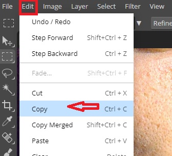 copy and paste in Photopea
