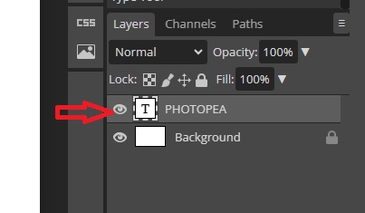text layers in photopea