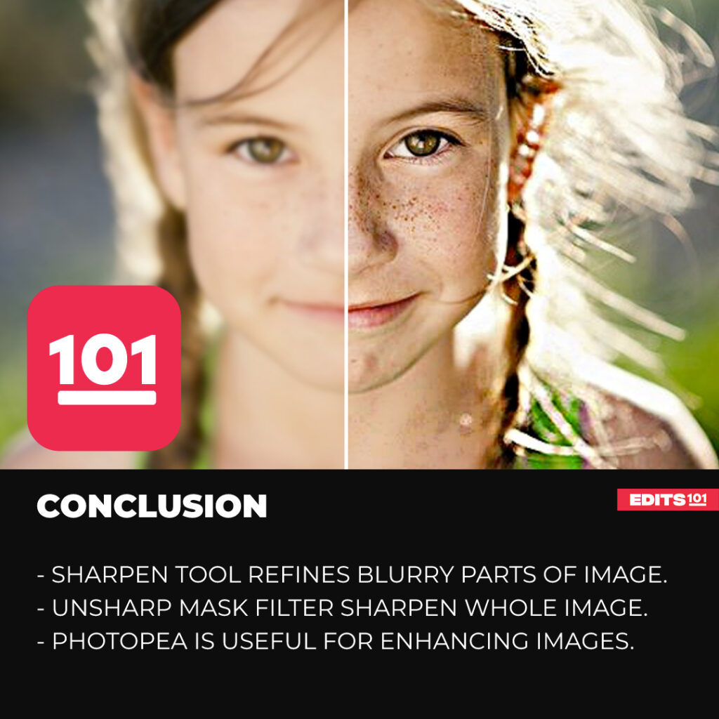 Conclusion image on how to sharpen Image in Photopea