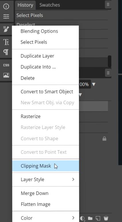 Clipping mask in photopea