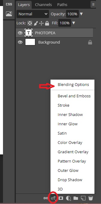 Blending Options in Photopea