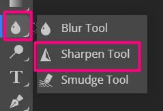 where is sharpen tool in photopea