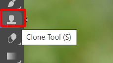Clone Tool in left side Toolbar.