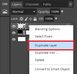 duplicate layer in Photopea