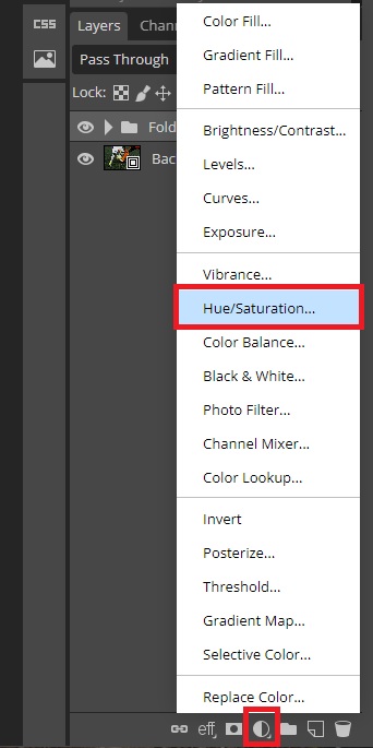 Hue/Saturation in Photopea