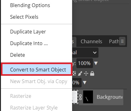 Convert to Smart Object in Photopea