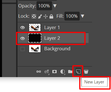 New layer in photopea
