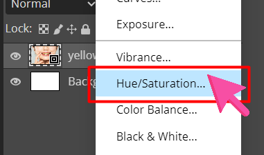 A screenshot of Hue/Saturation tool.