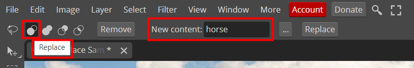 "Horse" type in the New Content Box at the top menu.