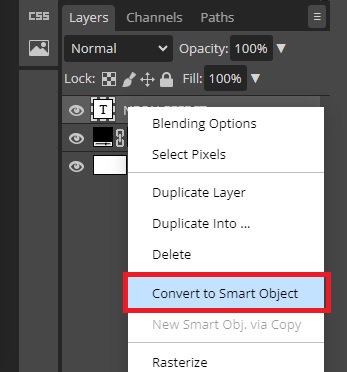 Convert to Smart Object in Photopea