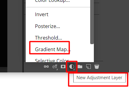 Gradient Map Adjustment Layer in photopea