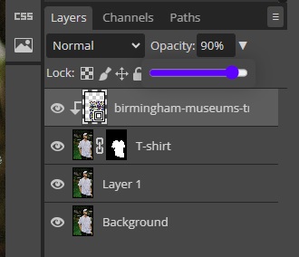 reduce layer opacity in Photopea