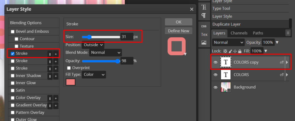 The settings on how to create multiple strokes using duplicated layers.