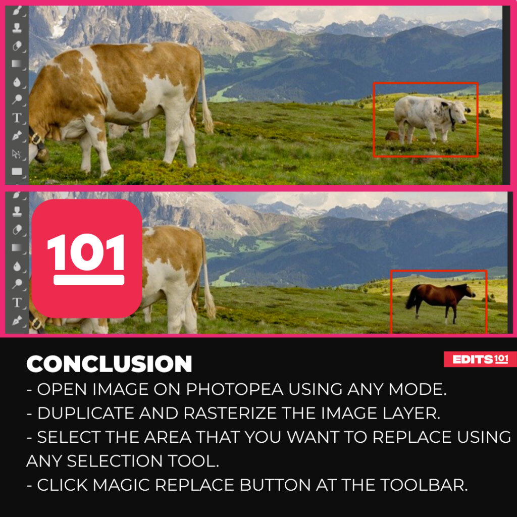 Conclusion image on how to use Photopea Magic Replace