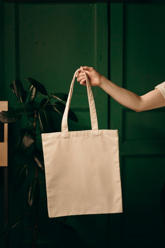 A mock-up picture of a light brown Tote bag.