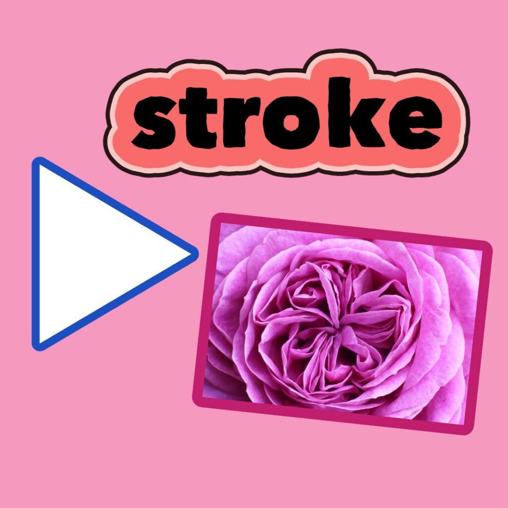 Strokes applied in text, shape and image.