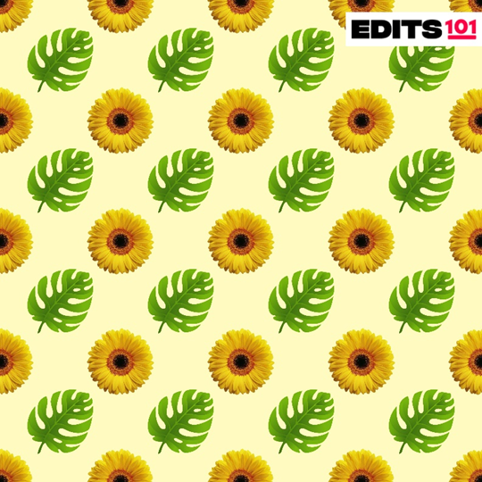 A pattern of yellow flowers
