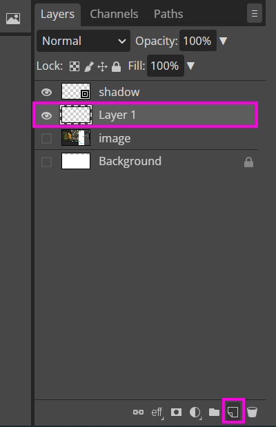 Create a new layer in photopea