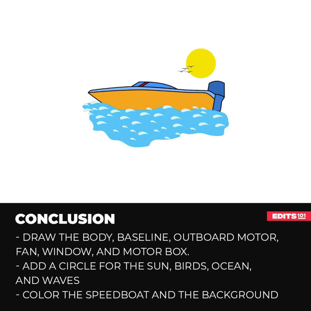 Conclusion image on How to Draw a Speedboat